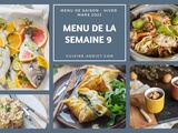 Menu pour la semaine du lundi 27 février au dimanche 5 mars 2023