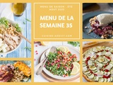 Menu pour la semaine du lundi 28 août au dimanche 3 septembre 2023