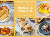 Menu pour la semaine du lundi 29 août au dimanche 4 septembre 2022