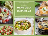 Menu pour la semaine du lundi 29 mai au dimanche 4 juin 2023