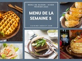 Menu pour la semaine du lundi 30 janvier au dimanche 5 février 2023