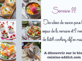 Menu pour la semaine du lundi 31 mai au dimanche 6 juin 2021