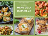 Menu pour la semaine du lundi 5 au dimanche 11 juin 2023