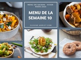 Menu pour la semaine du lundi 6 au dimanche 12 mars 2023