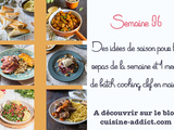 Menu pour la semaine du lundi 6 au dimanche 12 septembre 2021