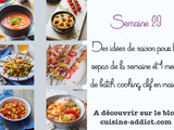 Menu pour la semaine du lundi 7 au dimanche 13 juin 2021