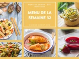 Menu pour la semaine du lundi 8 au dimanche 14 août 2022