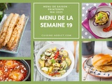 Menu pour la semaine du lundi 8 au dimanche 14 mai 2023