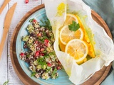 Papillotes de poulet au curcuma & Quinoa aux fruits