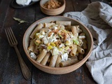 Pâtes au poireau, lardons & chèvre