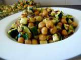 Courgettes aux graines de lin et pois chiches