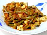 Haricots verts et tofu a la tomate