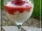 Riz au lait au coulis de fraises