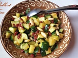 Courgettes sautées au chorizo et aux amandes