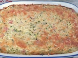 Gratin de courgettes, riz et jambon