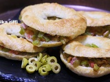 Bagels pour burgers à la salade grillée ( slata méchouia )