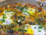 Chakchouka aux aubergines- piments et œufs