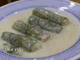 Courgettes farcies sauce au leben frais et menthe séchée- koussa bi laban- plat syrien