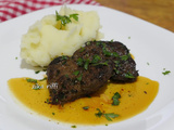 Foie de veau braisé à l'ail et sa purée de pomme de terre à l'ancienne