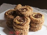Gâteaux algériens ou biscuits fondants aux cacahuètes - beurre de cacahuètes et fondant caramel