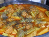 Marka jraywet bel kefta- tajine de boulettes de dinde aux courgettes et pommes de terre à la menthe séchée