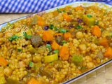 Mhamssa bel khodra- pâtes petits plombs aux légumes sans viande