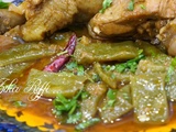 Mijoté de haricots plats- pois mange tout au poulet fermier