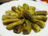 Petits piments forts farcis frits ( felfel har mahchi makli ) فلفل حار مقلي محشي بالحم