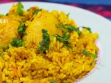 Plat de riz au poulet et safran