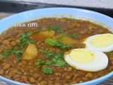 Ragoût de lentilles vertes aux œufs durs et pommes de terre