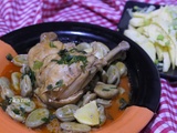 Ros bratel foul fassass- tajine de fèves fraîches à écosser au poulet fermier