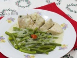 Rouelles de dinde et haricots verts sauce crémeuse au fromage frais et citron