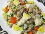 Salade de riz au poulet braisé