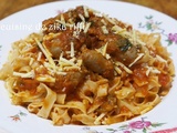 Tagliatelles à la frita bônoise aux merguez