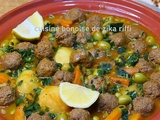 Tajine el kefta au boulghour- mijoté aux boulettes- petits pois- olives- carottes - طاجين الكفته بالجلبانه ـ زيتون وجزر