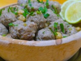 Tajine el kefta au veau - pois chiches- sauce blanche cannelle et citron