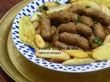 Tajine el merguez typique du terroir bônois- plat de merguez maison en sauce