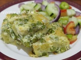 Tajine jelbena- gratin de petits pois frais aux pommes de terre et fromage