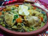 Tajine poulet aux olives carottes et champignons