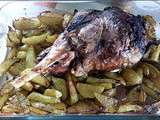 Gigot d'agneau au four a l'ail et au thym