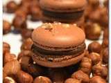 Macarons chocolat praliné et son coeur croustillant