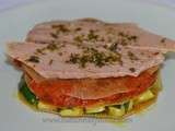 Millefeuille courgettes , tomates et émincés de thon