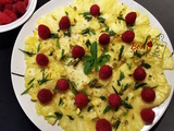 Carpaccio d’Ananas et Framboises: Un dessert rafraîchissant et parfumé à la Piña Colada