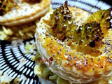 Feuilletés au chou Romanesco et oeufs brouillés