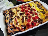 Flan protéiné aux flocons d’avoine, fruits et chocolat