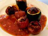 Mini farcis bien relevés sauce tomate maison à l’ail et herbes