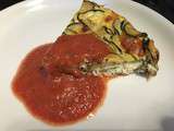 Flan de courgettes au coulis de tomates