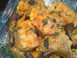 Curry de cabillaud aux aubergines