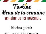 Menu de la semaine du 1er novembre