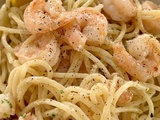 Spaghettis crevettes, ail et citron